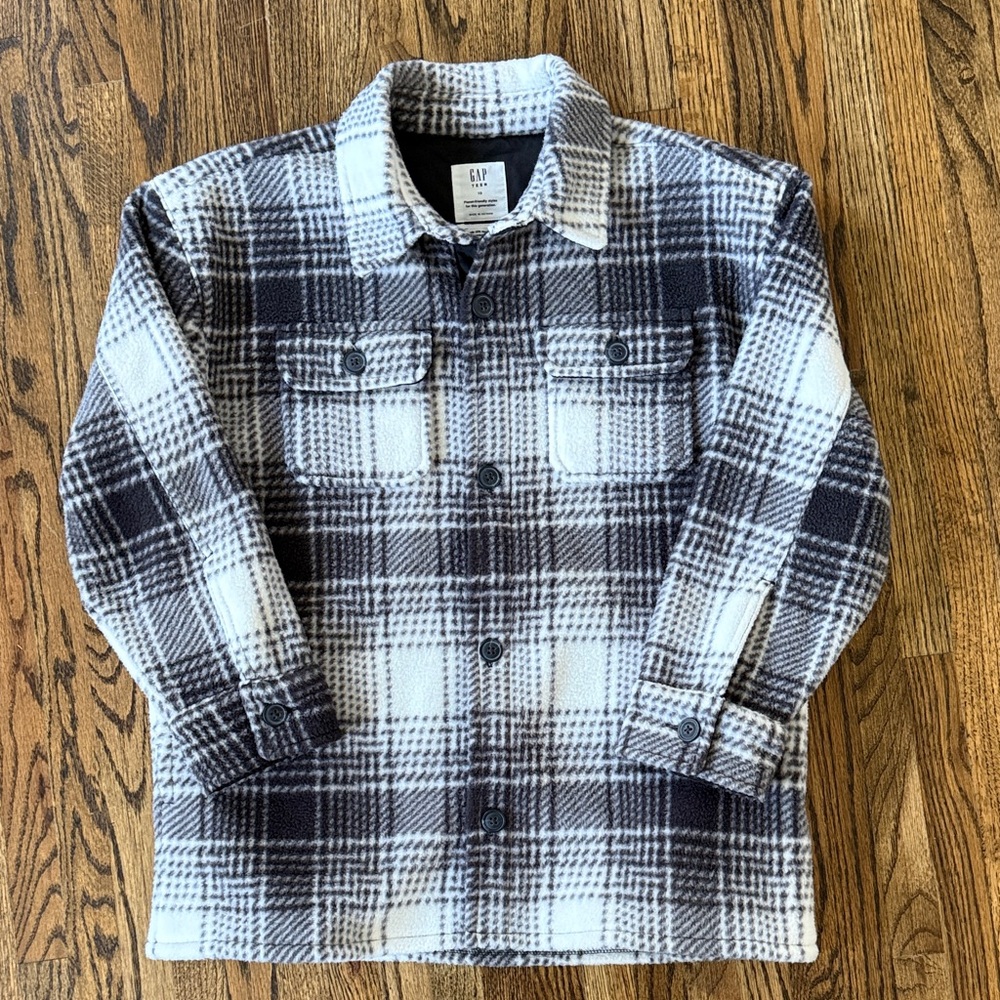GAP Teen Plaid Jacket - Black and White